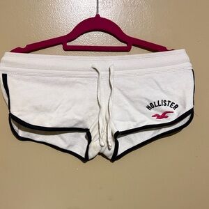 Hollister Women's Athletic Shorts in White with Black Accents